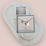Forever Loved #2 Boxed 2 Heart Link Necklace | Silver + Rose Gold