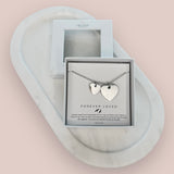 Forever Loved #2 Boxed 2 Heart Link Necklace | Silver