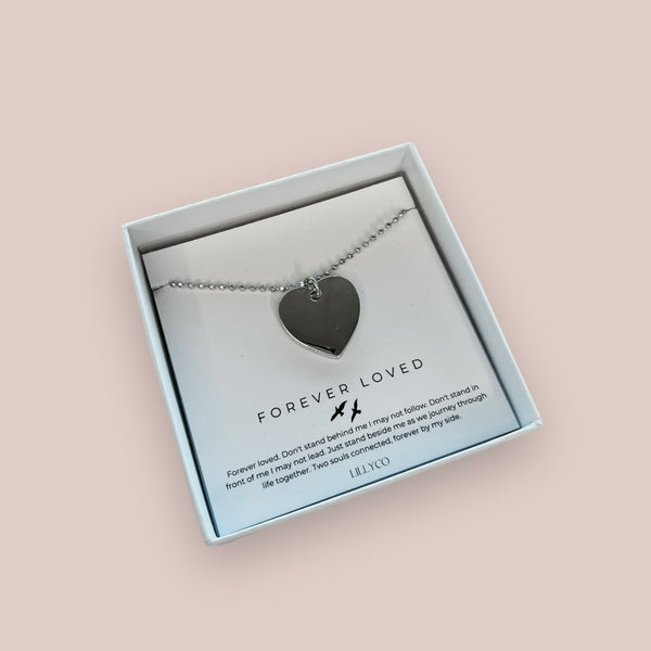 Forever Loved #3 Boxed Single Heart Necklace | Silver