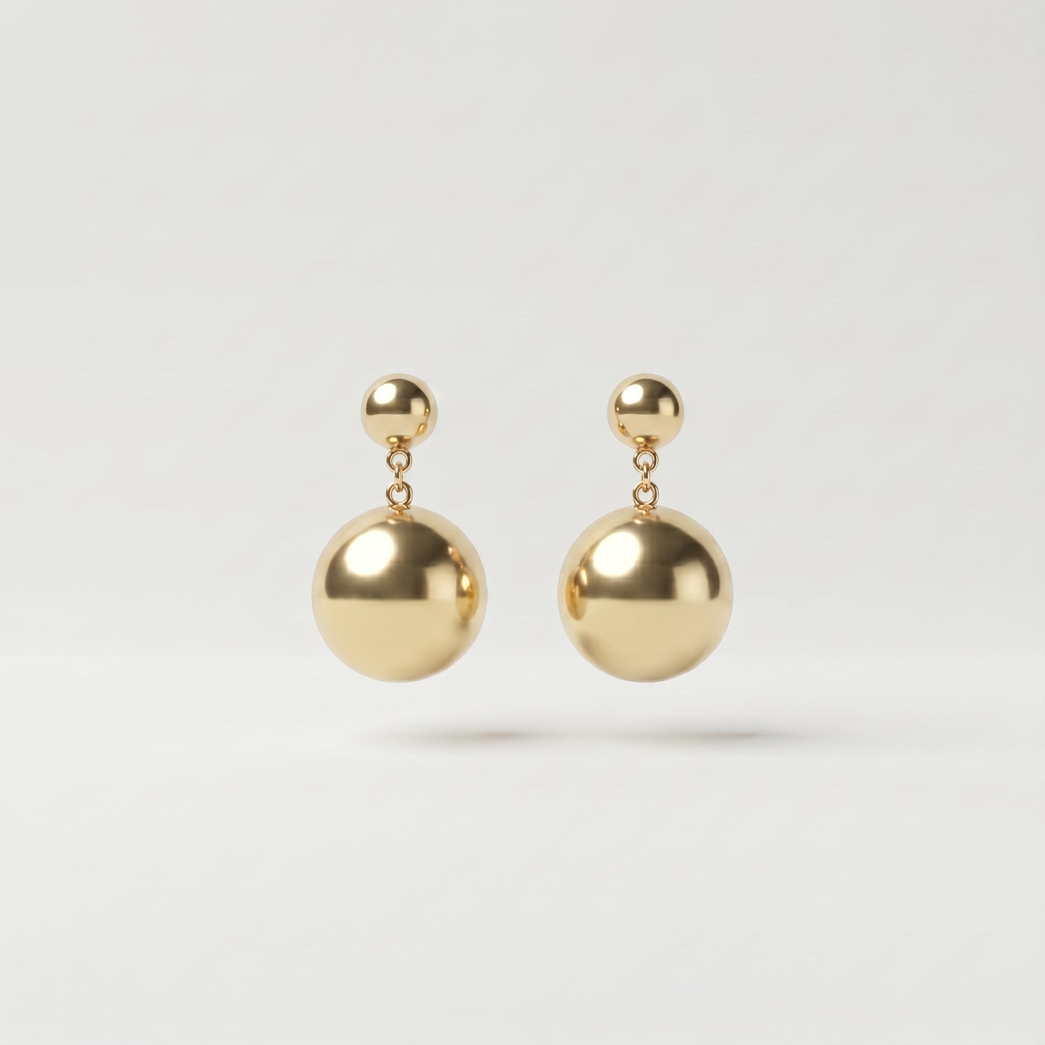 Gold Drop Ball Earring