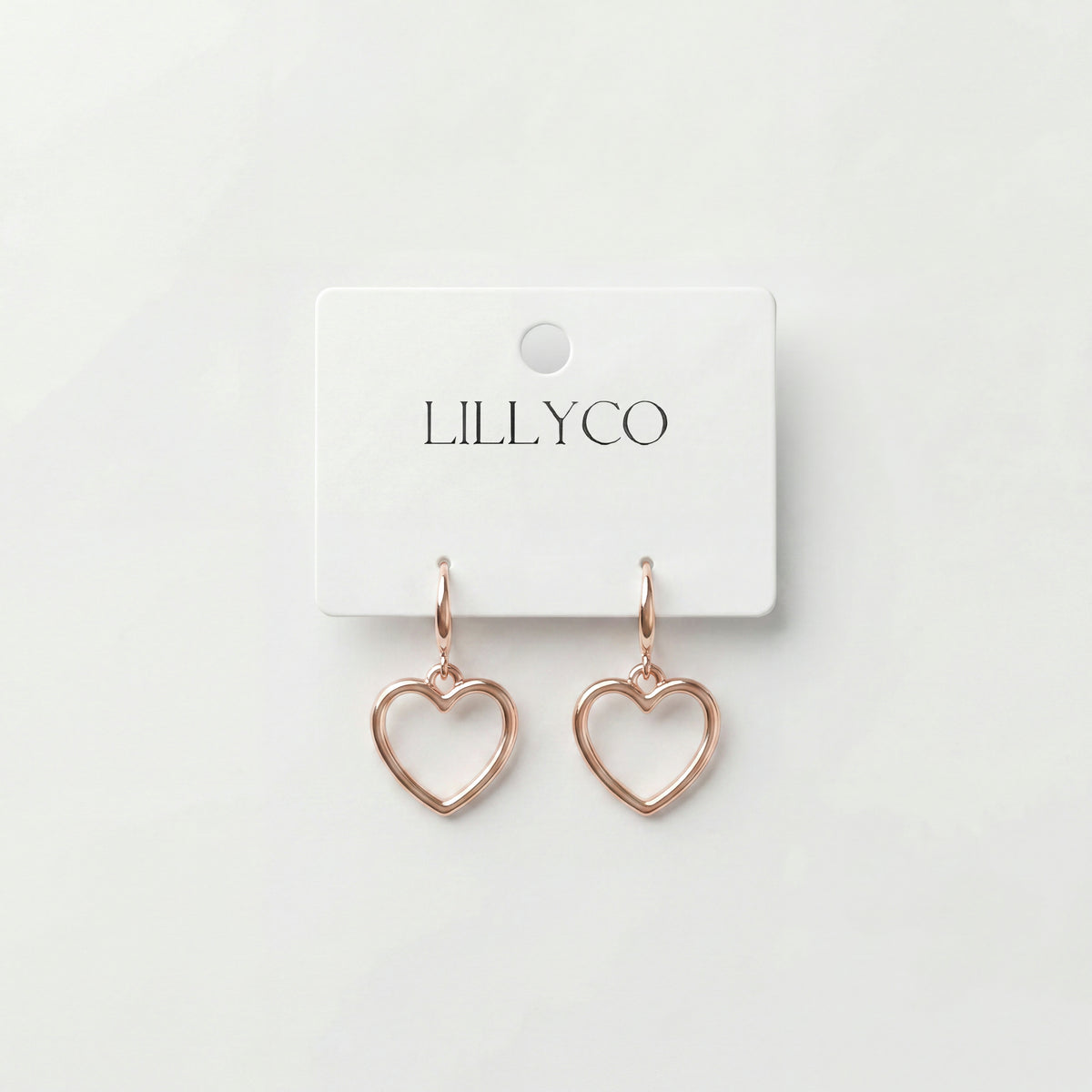 Stunning Rose Gold Heart Hook Earring
