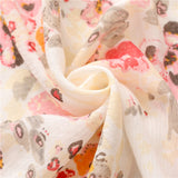 Ladies | Pink Flora w Tassel Scarf