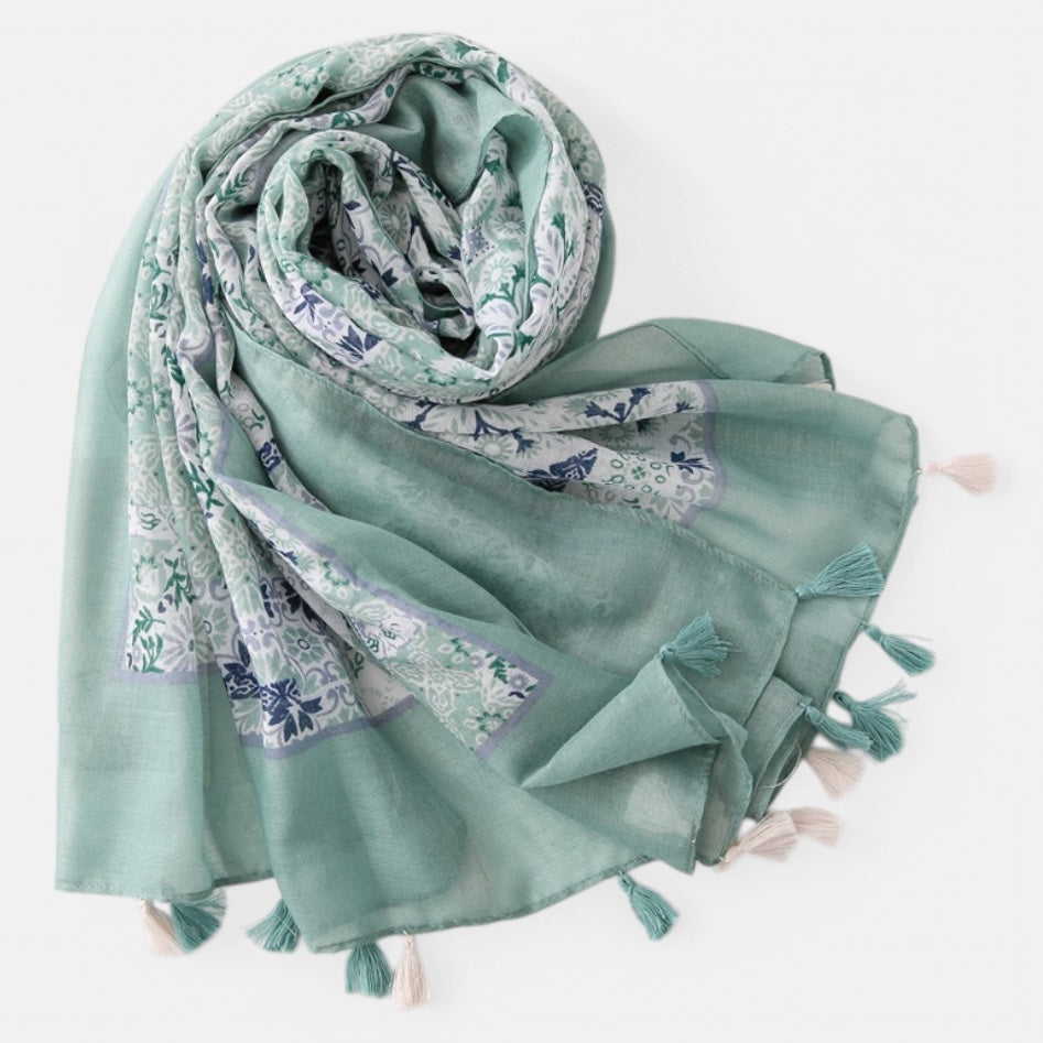 Ladies Green Pattern Scarf