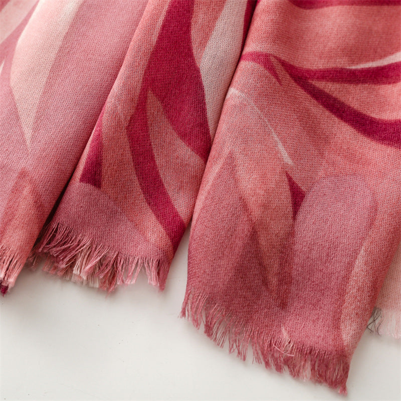 Ladies Pink Abstract Scarf