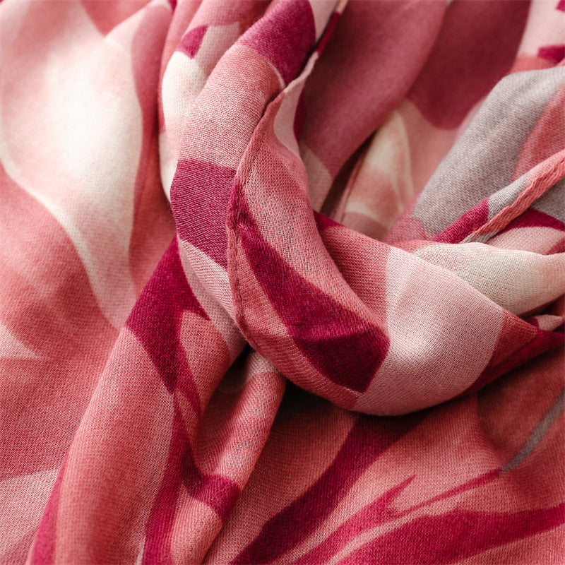 Ladies Pink Abstract Scarf