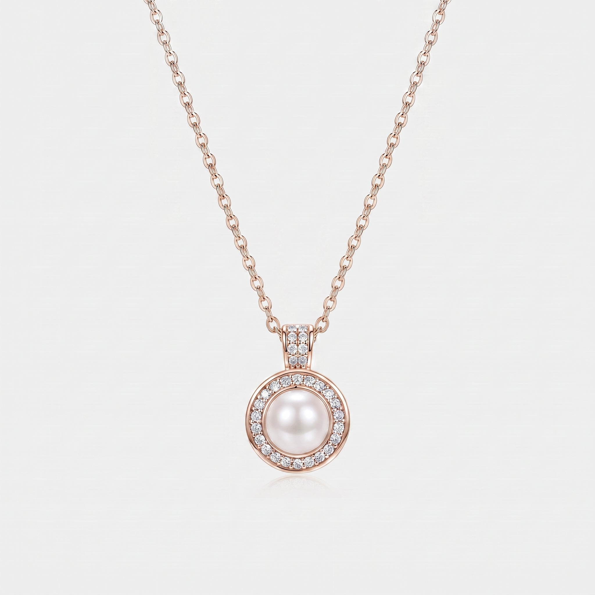 Fine | Short Rose Gold Pearl & Crystal Necklace