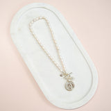 SHORT | Light Gold Coin + Fresh Water Pearl Necklace
