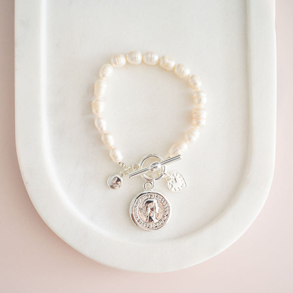 Limited Edition | Silver Coin & Fresh Water Pearl Bracelet