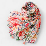 Pink Multi Color Floral Scarf