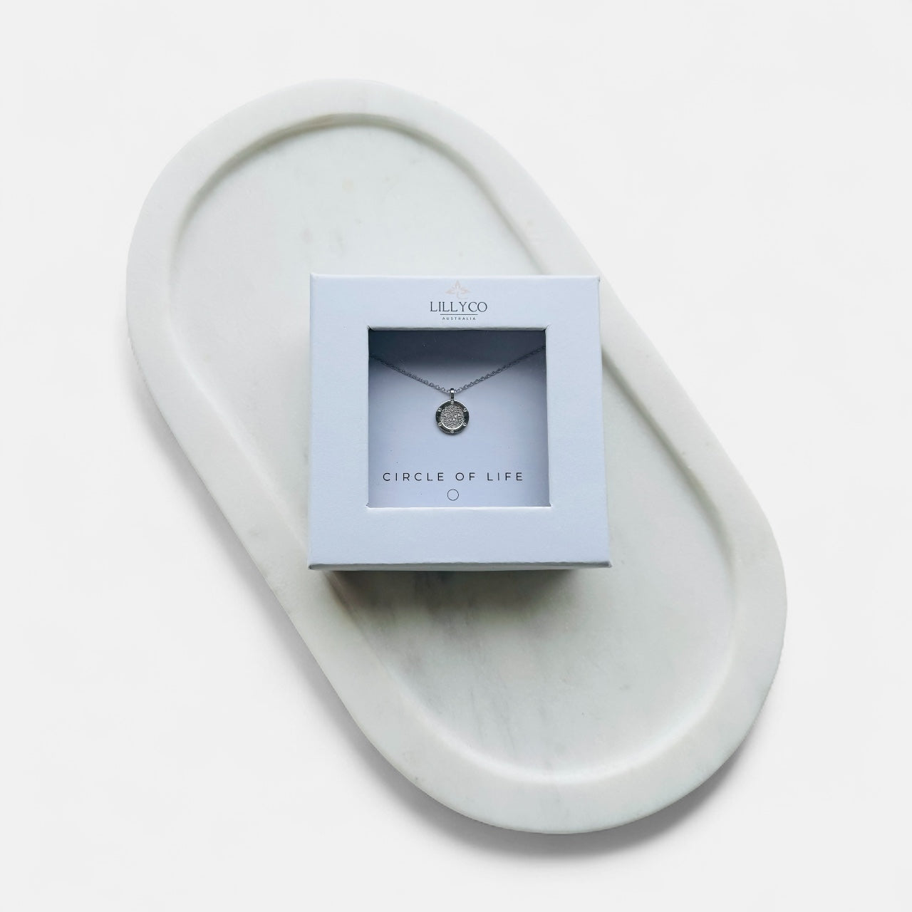 Fine | #1 Circle of Life Boxed Silver Round Bling Necklace