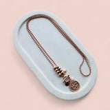 Matt Plated Rose Gold Coin & Pearl Long Necklace