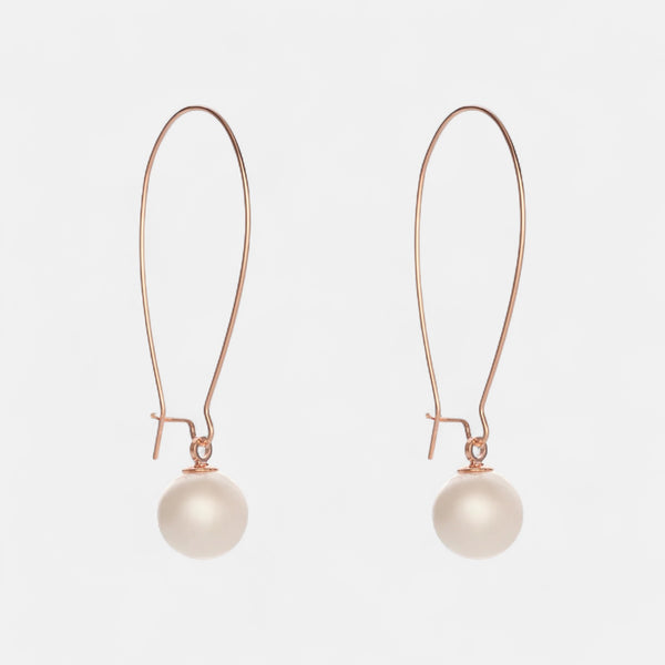 Fine | Rose Gold Large Hoop Pearl Earring