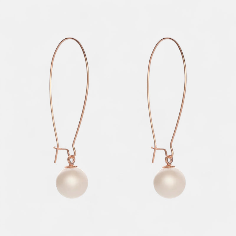 Fine | Rose Gold Large Hoop Pearl Earring