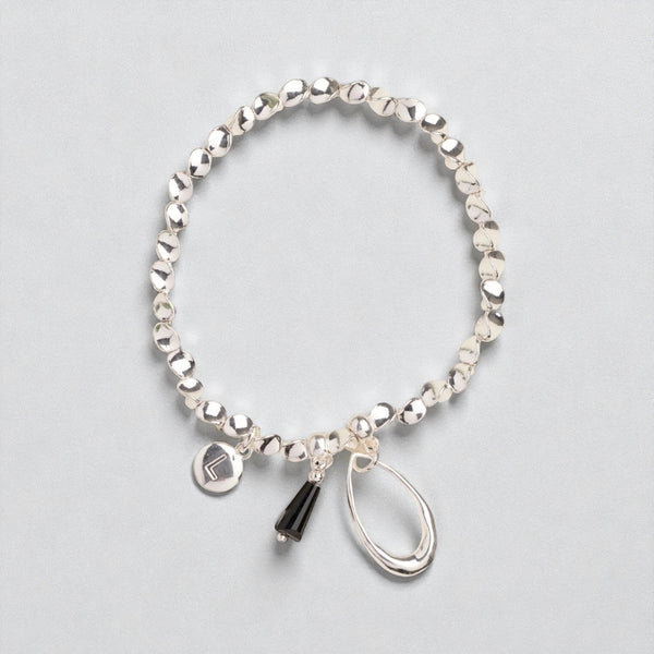 Silver Tear with Black Tear Bracelet