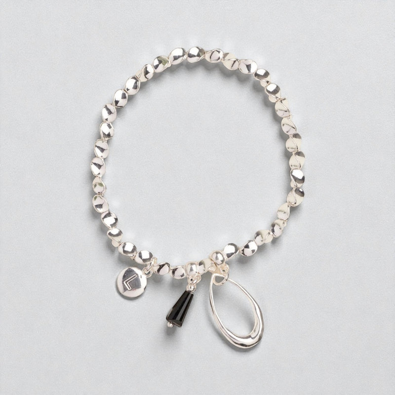 Silver Tear with Black Tear Bracelet