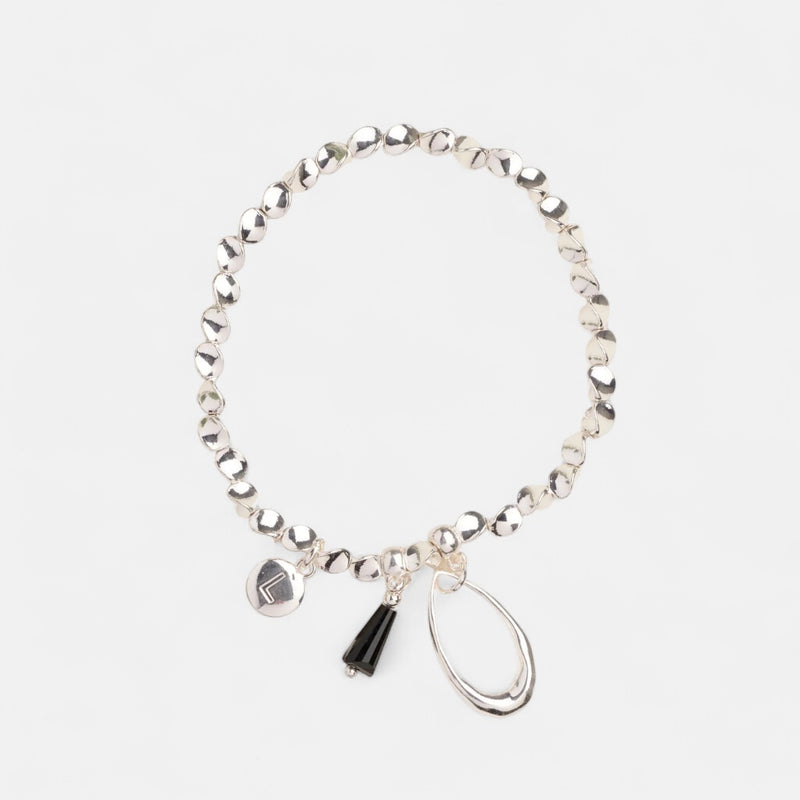 Silver Tear with Black Tear Bracelet