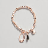 Rose Gold Tear with Black Tear Bracelet