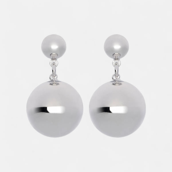 Fine | Silver Drop Ball Earring