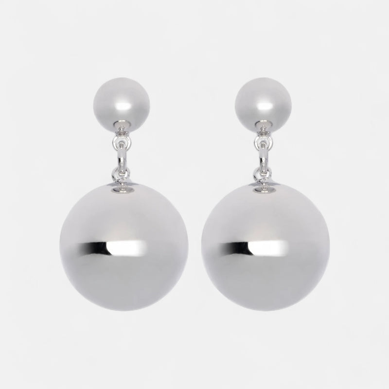 Fine | Silver Drop Ball Earring
