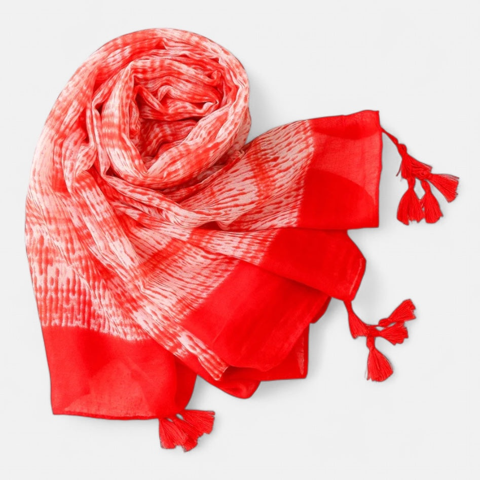 Ladies | Bright Pink & White Scarf