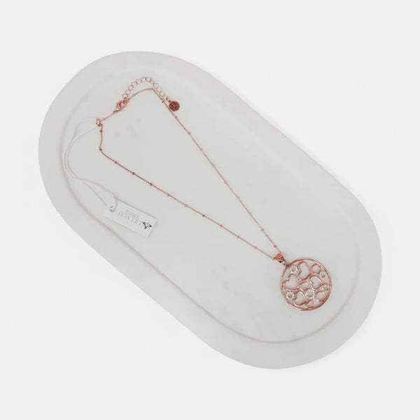 Fine | Boxed Rose Gold Circle of Hearts Pendant Necklace