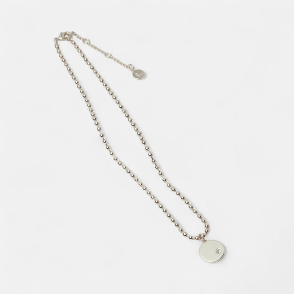 Fine | Short Silver Disc Necklace