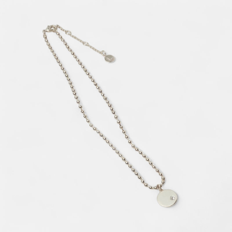 Fine | Short Silver Disc Necklace