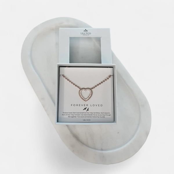 Fine | Forever Loved Boxed Bling Heart Necklace | Rose Gold