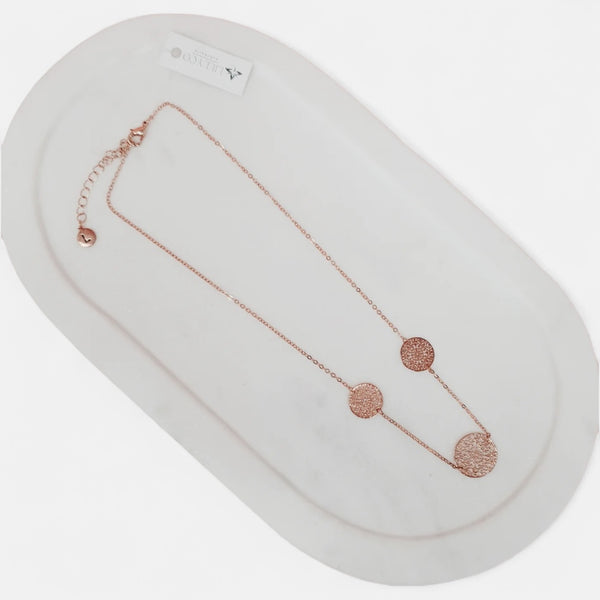Fine | Boxed Rose Gold 3 Disc Necklace