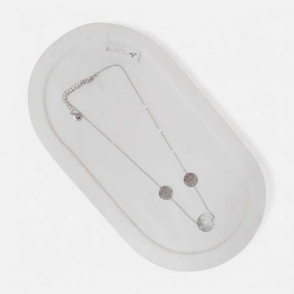 Fine | Silver Short 3 Disc Necklace