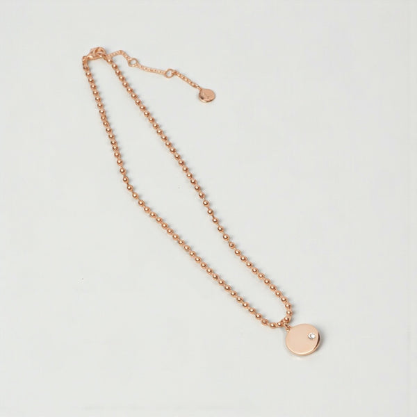Fine | Short Rose Gold Disc Necklace