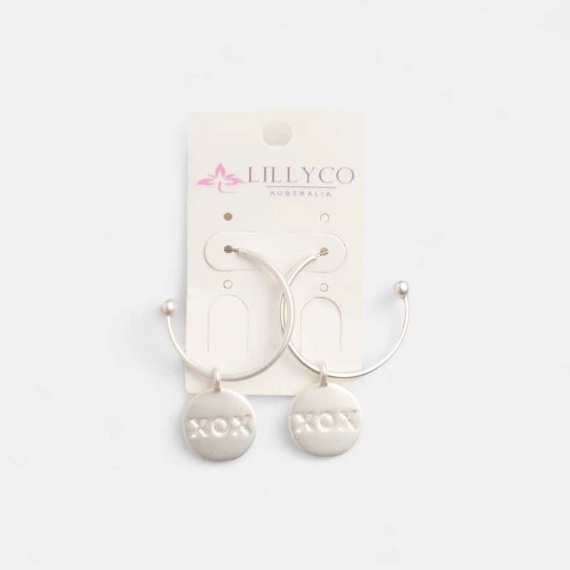 Silver "XOX" Earring