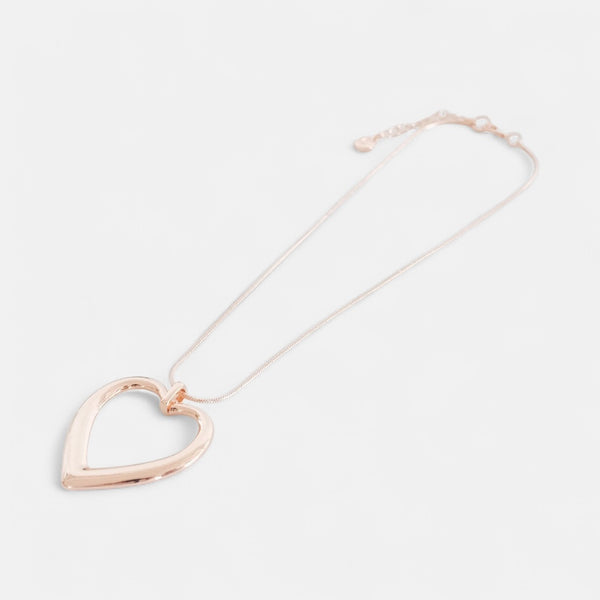 SHORT | Rose Gold Large Open-Heart Necklace
