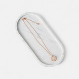 Fine | Boxed Rose Gold Crystal + Disc Necklace