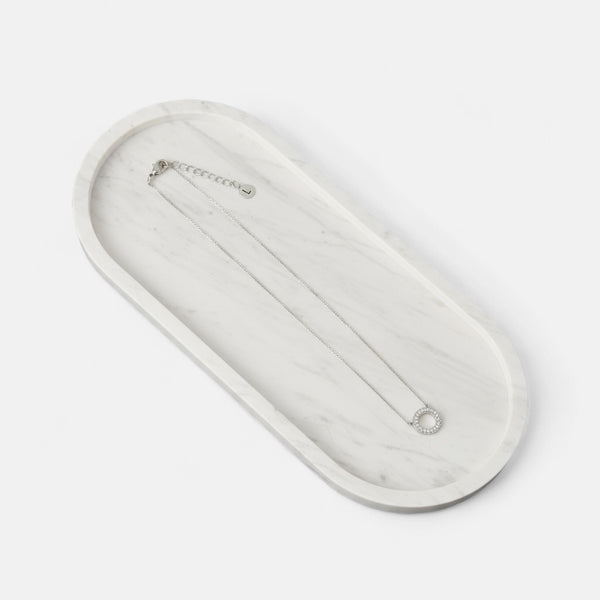 Fine | Short Silver Circle Crystal Necklace