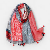 Bright Red & Blue Scarf