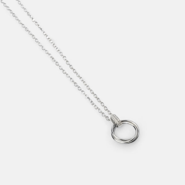 Fine | Short Silver Double Ring Necklace