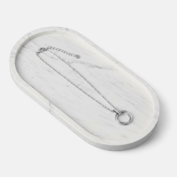 Fine | Short Silver Double Ring Necklace