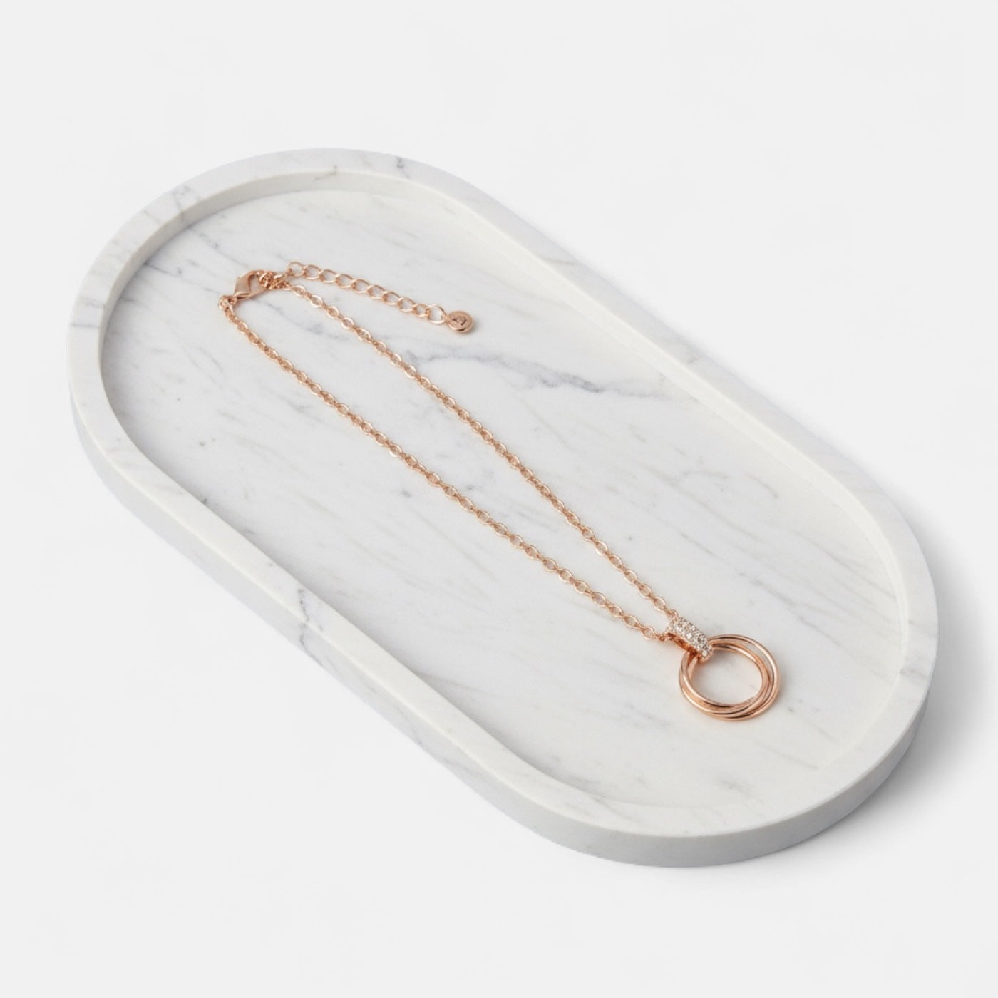 Fine Short Rose Gold Double Ring Necklace – Lillyco