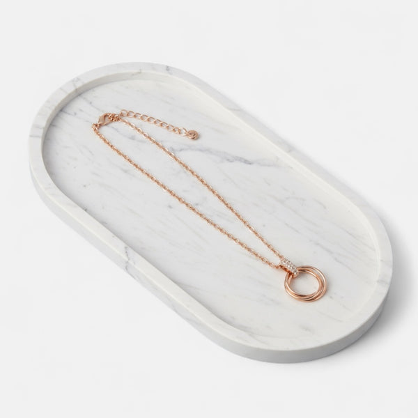 Fine | Short Rose Gold Double Ring Necklace