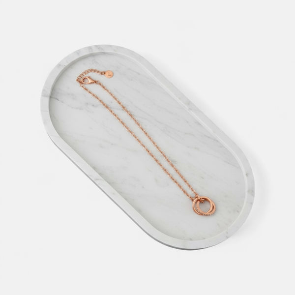 Fine | Short Rose Gold 2 Ring Necklace