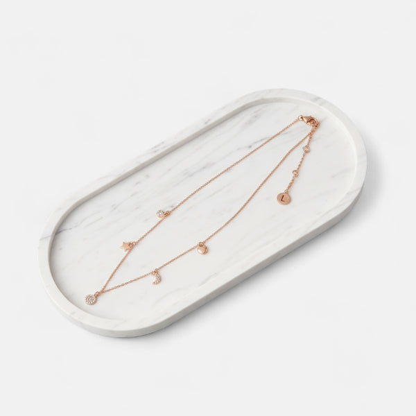 Fine | Short Rose Gold Charm Necklace