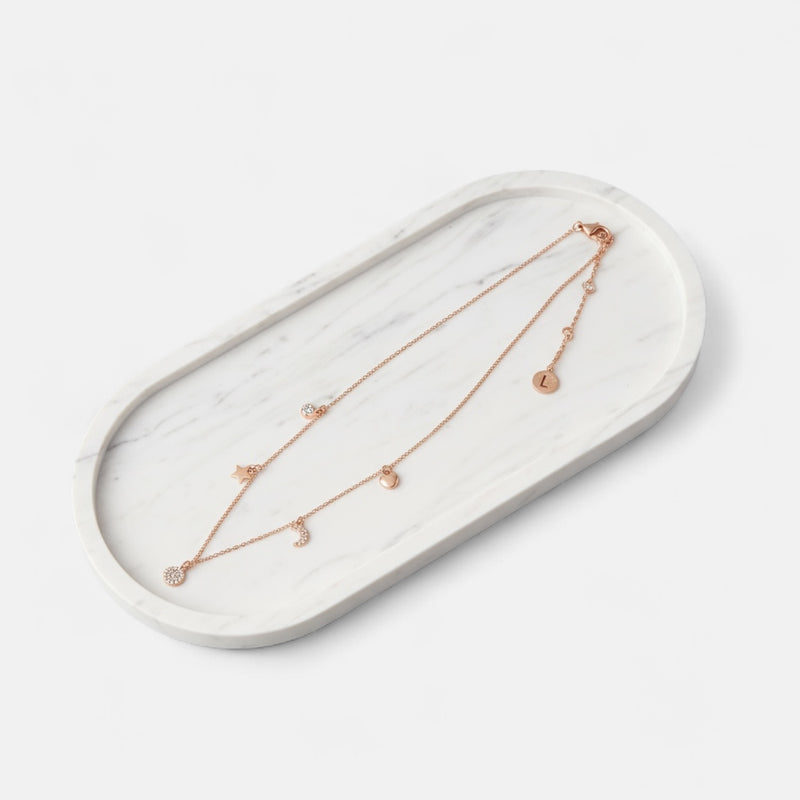 Fine | Short Rose Gold Charm Necklace