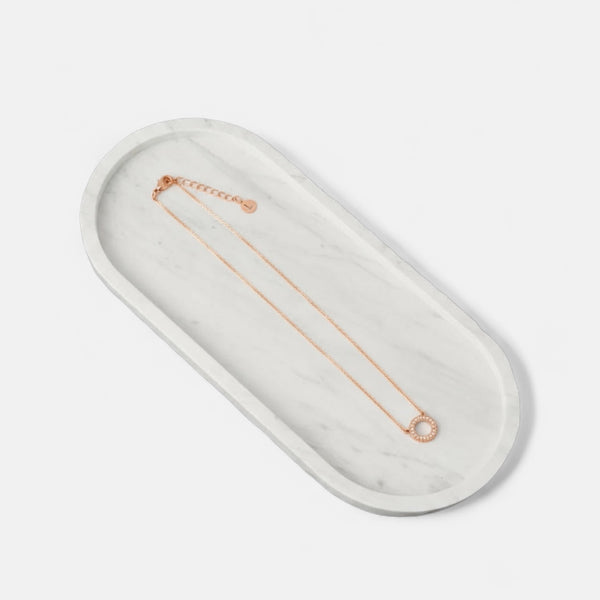 Fine | Short Rose Gold Circle Crystal Necklace