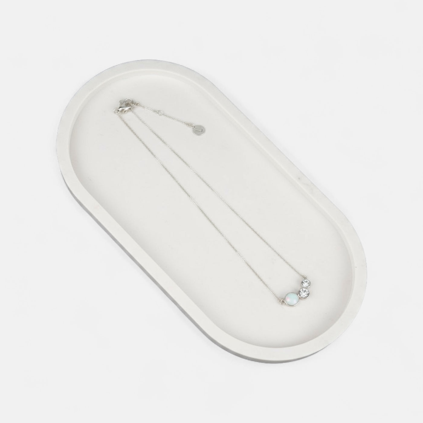 Fine | Short Silver Pink & Clear CZ Necklace