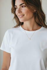 Fine | Short Rose Gold Round Crystal Necklace