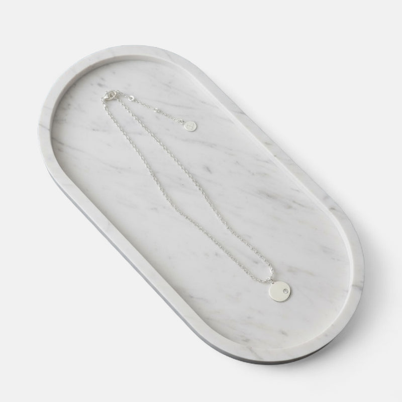 Fine | Short Silver Disc Necklace