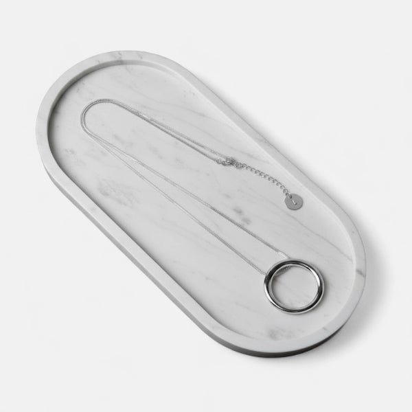 Fine | Long Silver Ring Necklace