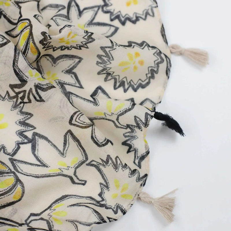 Ladies | Black & White Abstract Print Scarf