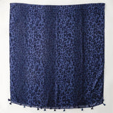 Navy & Black Lepard Print Scarf